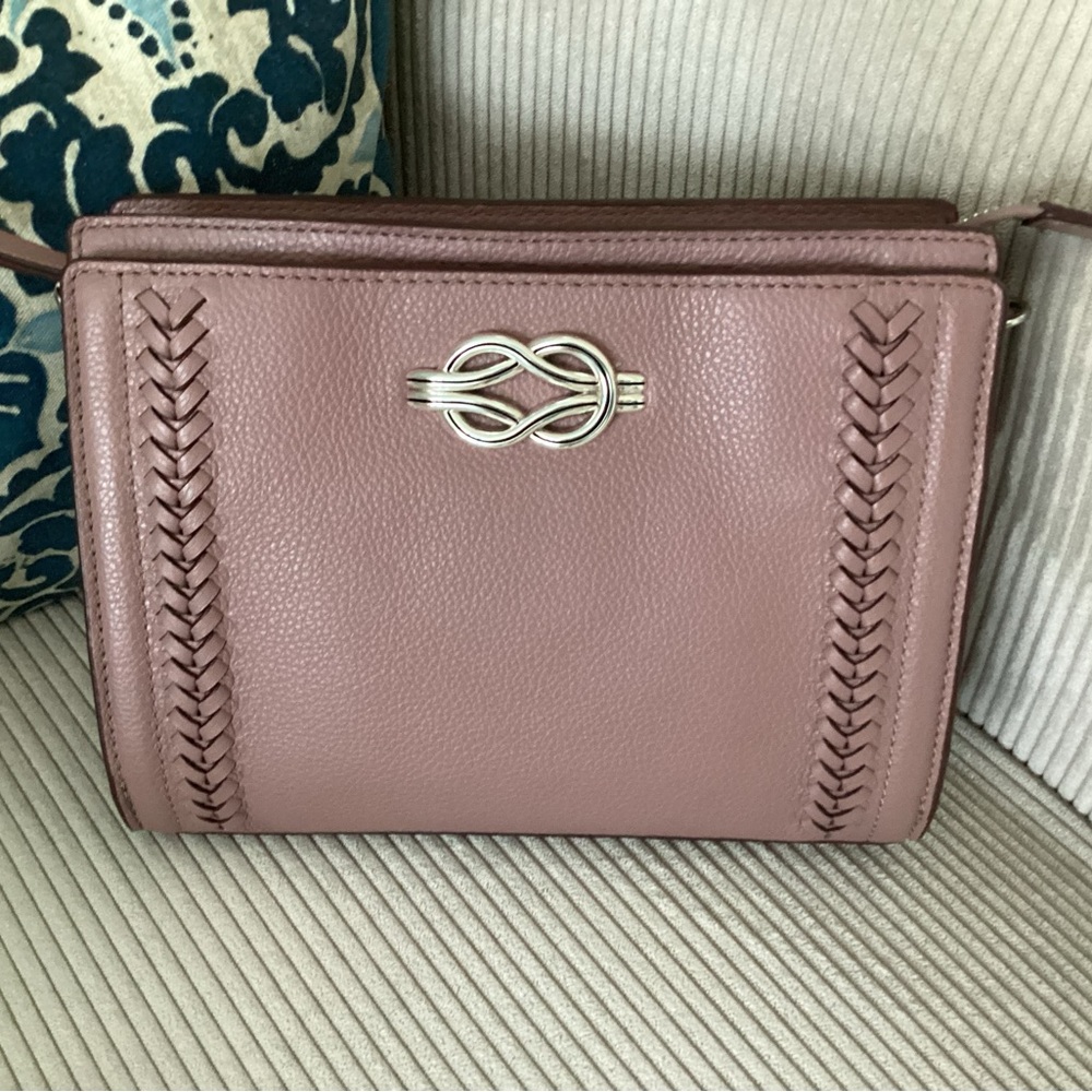 Brighton Findley Mauve Leather Shoulder Crossbody Bag NWT